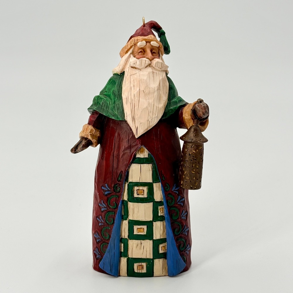 Jim Shore Santa Ornament Heartwood Creek with Lantern 2002 Enesco Figurine 5.5"